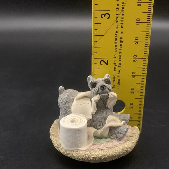 Vintage Schnauzer Dog Playing with Toilet Paper Refrigerator Magnet - Picture 8 of 10